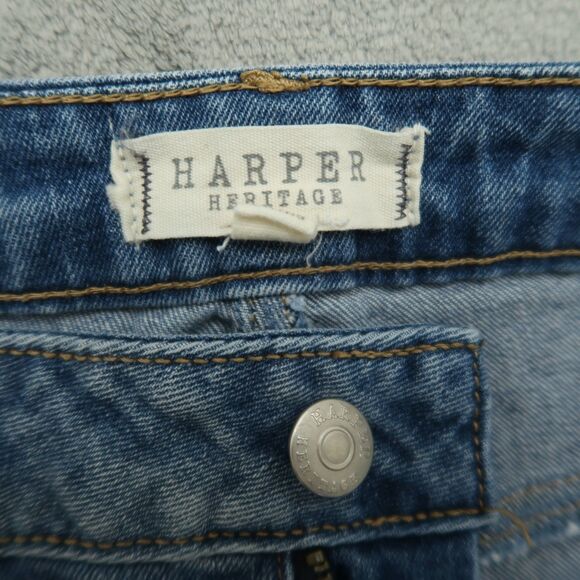 Harper Heritage Jeans Womens Size 27 High-Rise Flare Denim 33" Inseam Distressed - Picture 12 of 16